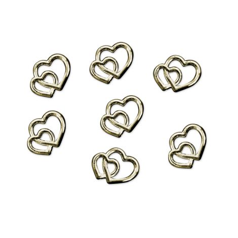 Aplikacje PartyDeco Serduszka złote 10mm, 25szt