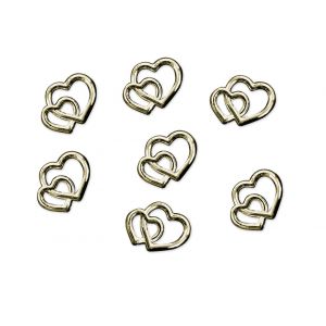Aplikacje PartyDeco Serduszka złote 10mm, 25szt