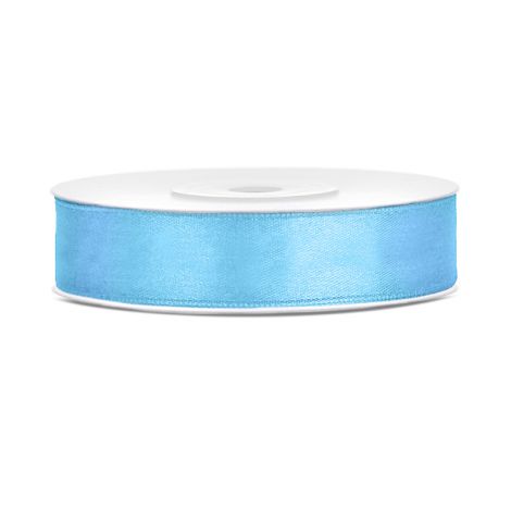 Tasiemka satynowa PartyDeco Błękitna, 12mm x 25m