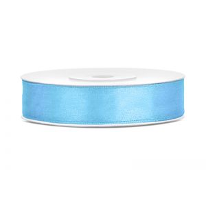 Tasiemka satynowa PartyDeco Błękitna, 12mm x 25m