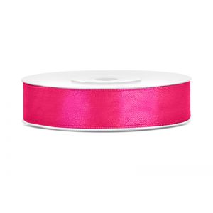 Tasiemka satynowa PartyDeco Różowa ciemna, 12mm x 25m