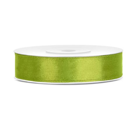 Tasiemka satynowa PartyDeco Zielone jabłuszko, 12mm x 25m