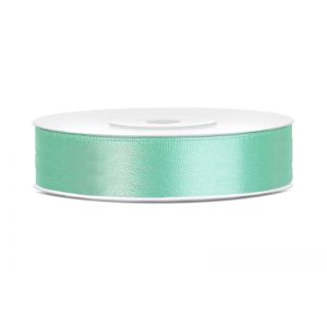 Tasiemka satynowa PartyDeco Miętowa, 12mm x 25m