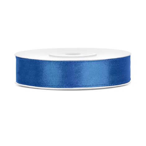 Tasiemka satynowa PartyDeco Niebieska królewska, 12mm x 25m