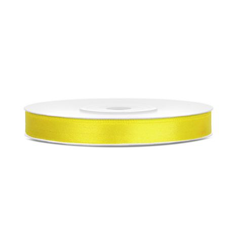Tasiemka satynowa PartyDeco Żółta, 6mm x 25m