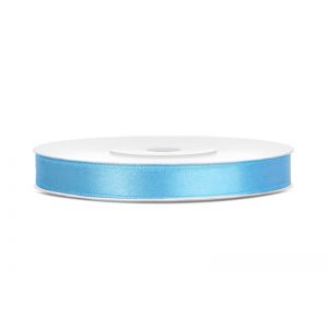 Tasiemka satynowa PartyDeco Błękitna, 6mm x 25m