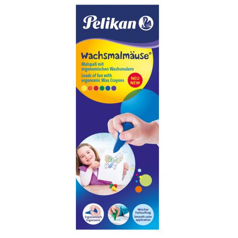 Kredki świecowe Pelikan Myszki, 6kol