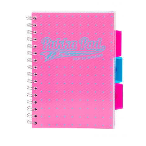 Kołozeszyt Pukka Pad Neon Dots Project Book A5/100/80g kratka, różowy