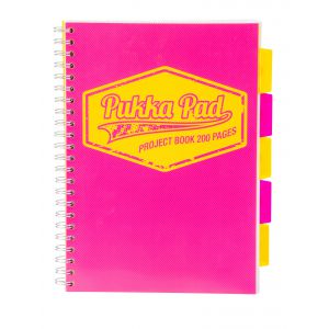 Kołozeszyt Pukka Pad Neon Dots Project Book A4/100 kratka, różowy