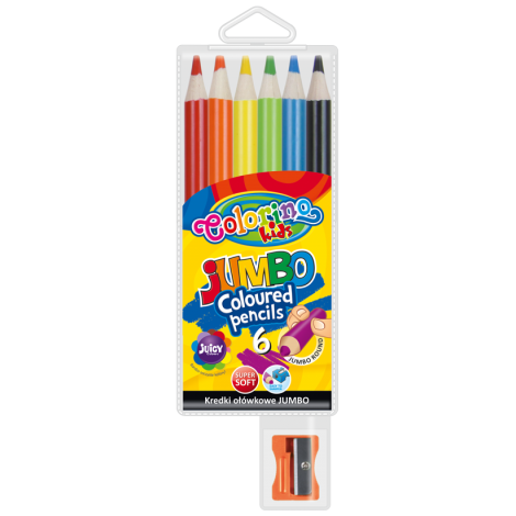 Kredki Jumbo Colorino, 6 kolorów z temperówką
