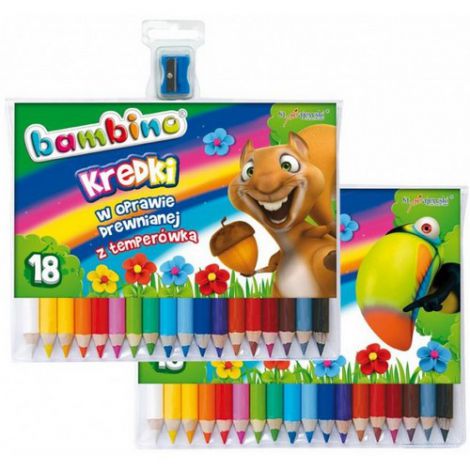 Kredki ołówkowe Bambino, 18 kolorów + temperówka - 5