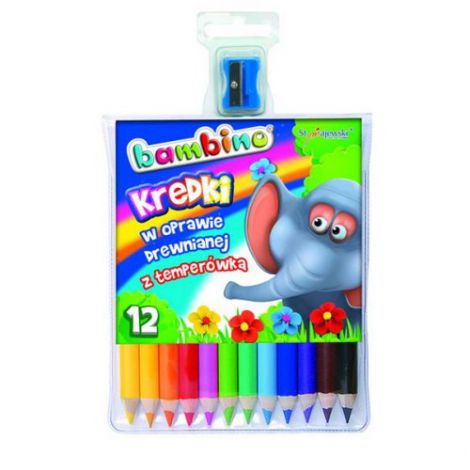 Kredki ołówkowe Bambino, 12 kolorów + temperówka - 2
