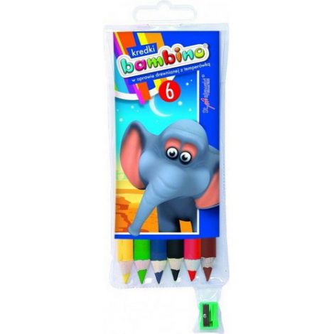 Kredki ołówkowe Bambino, 6 kolorów + temperówka - 2
