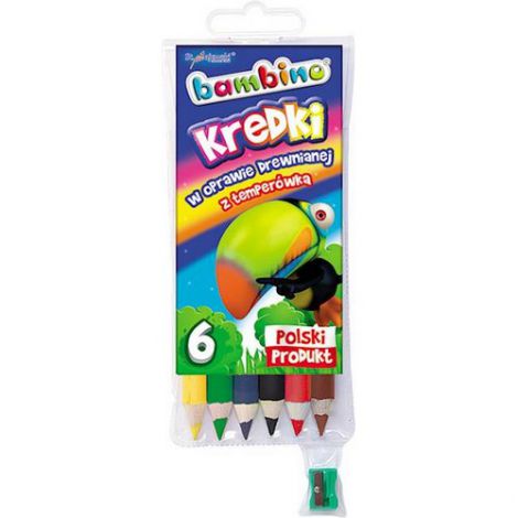 Kredki ołówkowe Bambino, 6 kolorów + temperówka - 3