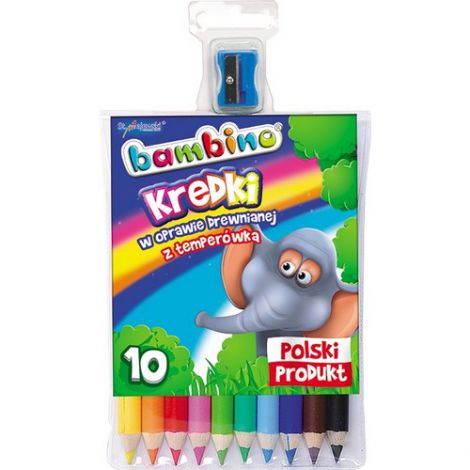 Kredki ołówkowe Bambino z temperówką, 10 kolorów - 2