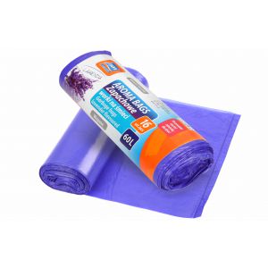 Worki na śmieci Ravi Aroma Bags wiązane 60L 16szt, Lawendowe