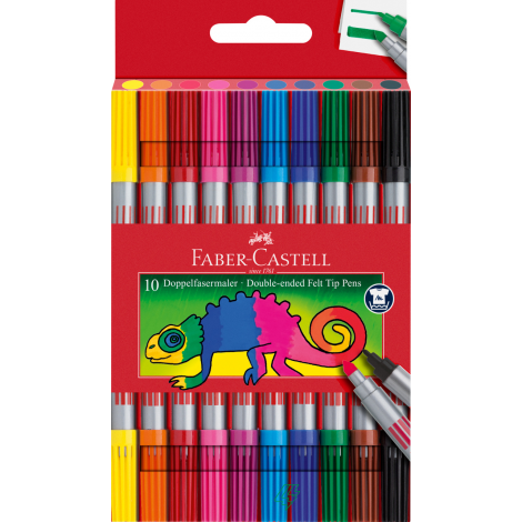 Flamastry Faber-Castell dwustronne, 10 kolorów