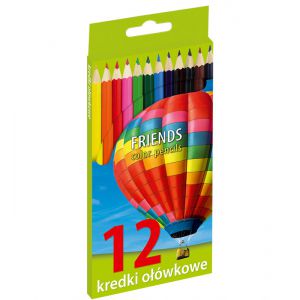 Kredki ołówkowe Grand Friends, 12 kolorów