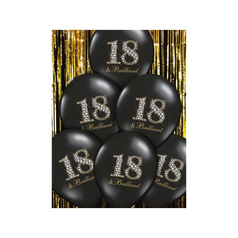 Balony 18 & Brilliant, 30 cm, Pastel Black, 6 sztuk - 2