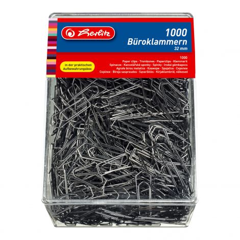 Spinacze Herlitz metalowe 32mm, 1000szt
