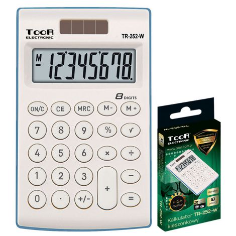 Kalkulator Toor kieszonkowy TR-252-W, 8-pozycyjny