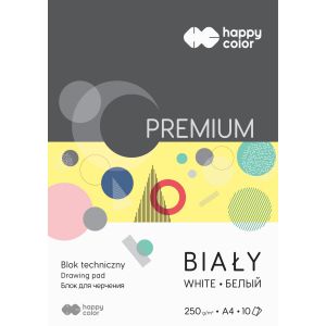 Blok techniczny Happy Color Biały A4/10/250g Premium
