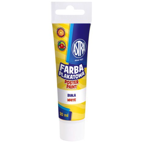 Farba plakatowa Astra, 30ml, biała