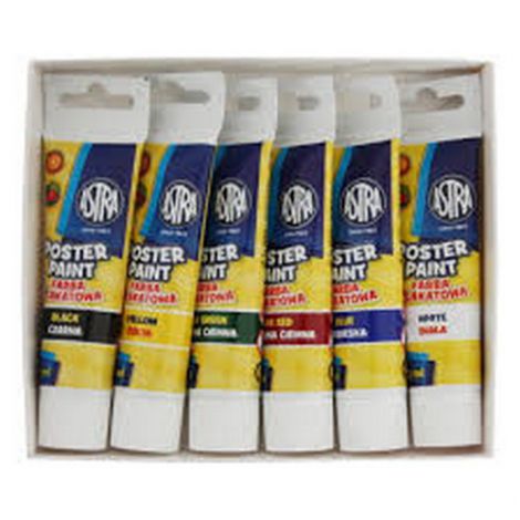 Farby plakatowe Astra, 6 kolorów, 30 ml - 2