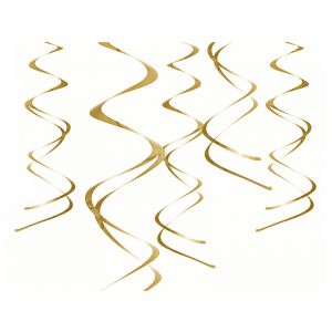 Świderki PartyDeco Złote, 60cm, 5szt