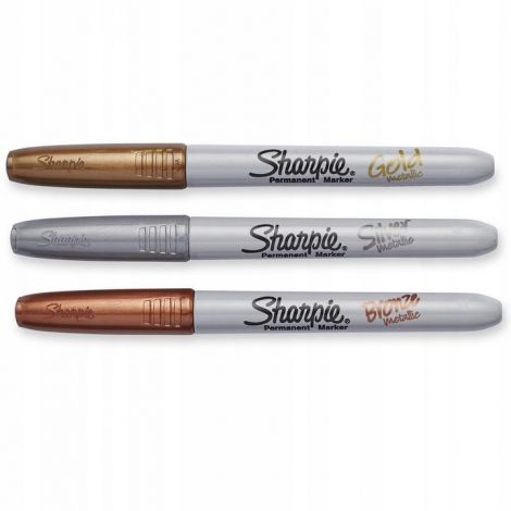 Markery permanentne Sharpie Fine, 3 kolory Metaliczne - 2