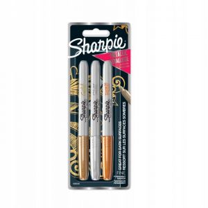 Markery permanentne Sharpie Fine, 3 kolory Metaliczne