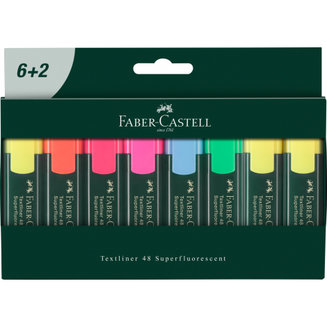 Zakreślacze Faber-Castell 48, 8 kolorów