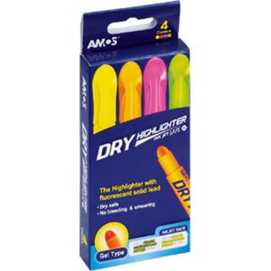 Zakreślacze Amos Dry, 4 kolory