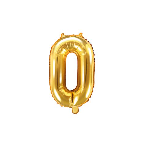 Balon foliowy na hel Cyfra "0", 35cm, złoty