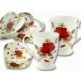 Komplet dwóch kubków w sercu Carmani 280ml - Czerwona Róża - 2
