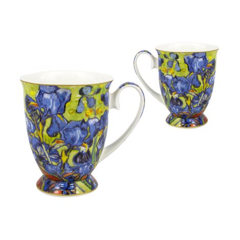 Komplet dwóch kubków w sercu Carmani 280ml - V. van Gogh, Irysy - 2