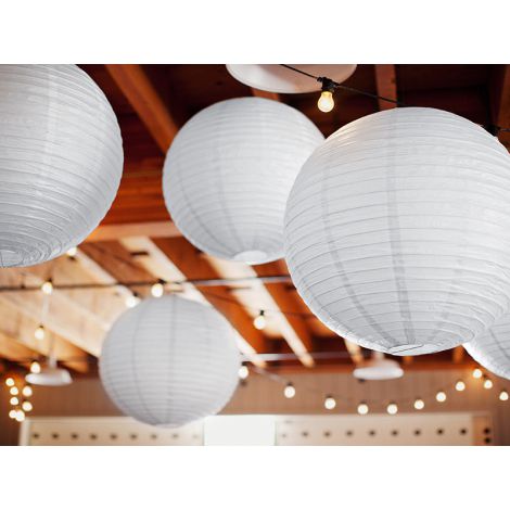 Lampion papierowy, biały, 25cm - 3