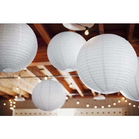 Lampion papierowy, biały, 45cm - 3