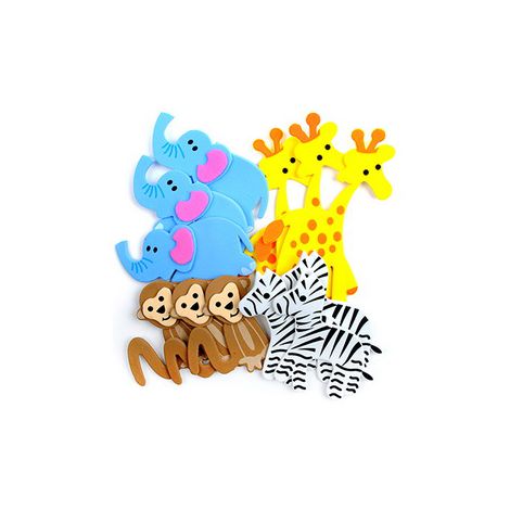 Naklejki z pianki dpCraft 3D Zwierzątka Safari, 12szt