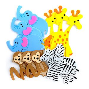 Naklejki z pianki dpCraft 3D Zwierzątka Safari, 12szt