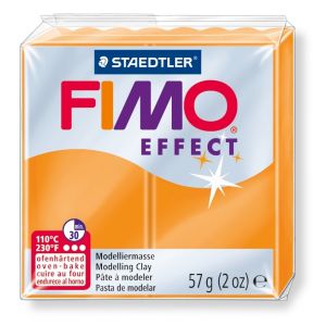 Kostka FIMO effect 57g, pomarańczowy przeźroczysty, masa termoutwardzalna