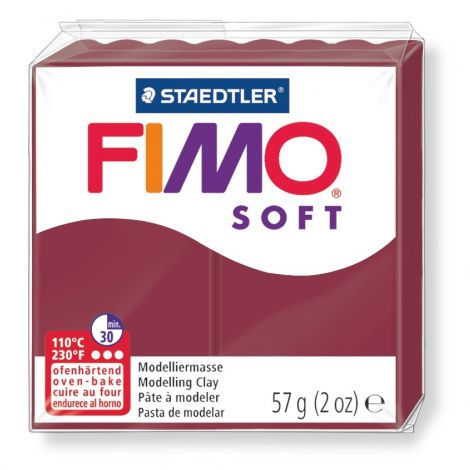 Kostka FIMO soft 57g, wiśniowy, masa termoutwardzalna