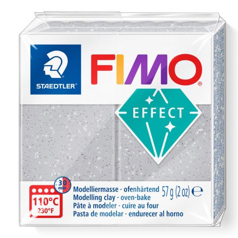 Kostka FIMO effect 57g, srebrny brokatowy, masa termoutwardzalna