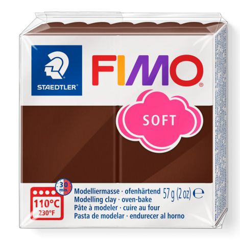 Kostka FIMO soft 57g, czekoladowy, masa termoutwardzalna
