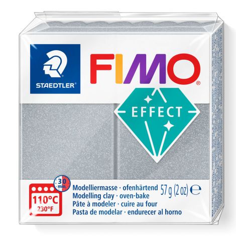 Kostka FIMO effect 57g, srebrny metaliczny, masa termoutwardzalna