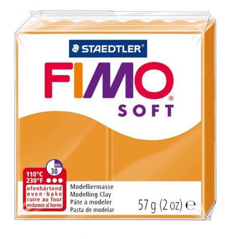 Kostka FIMO soft 57g, słoneczny pomarańcz, masa termoutwardzalna