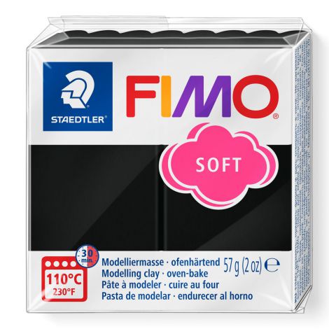 Kostka FIMO soft 57g, czarny, masa termoutwardzalna