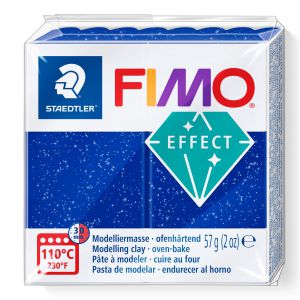 Kostka FIMO effect 57g, niebieski brokatowy, masa termoutwardzalna
