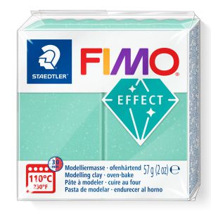 Kostka FIMO effect 57g, zielony jadeit, transp-perłowy, masa termoutwardzalna