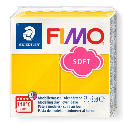 Kostka FIMO soft 57g, żółty słoneczny, masa termoutwardzalna